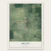 Melvin, Michigan map print, the full design