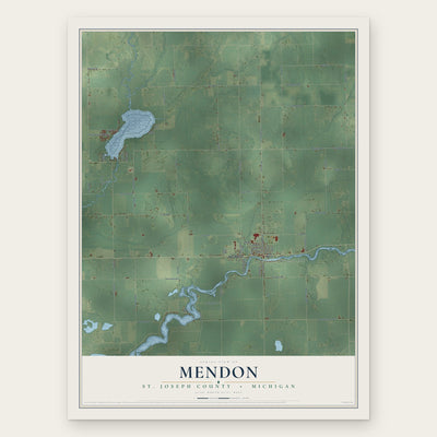 Mendon, St. Joseph County, Michigan map print, the full design