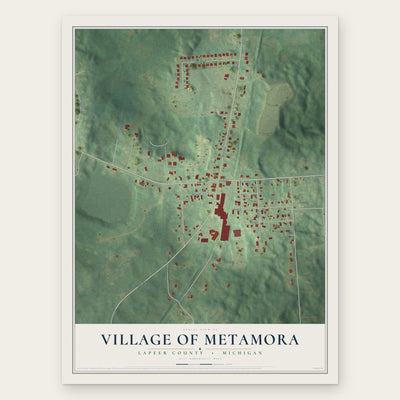 Metamora, Michigan map print, the full design