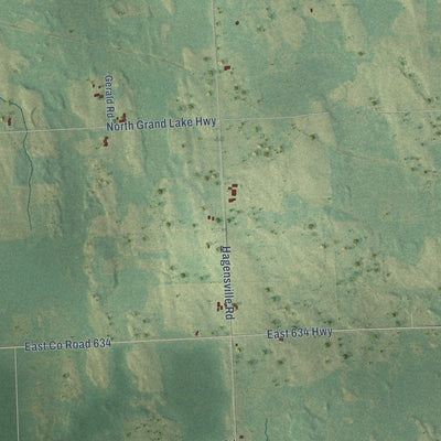 Close-up of the map of Metz, Michigan print showing street and building detail