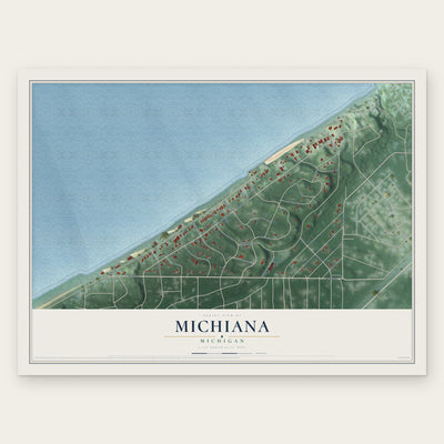 Michiana, Michigan map print, the full design