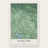 Michigamme, Michigan map print, the full design