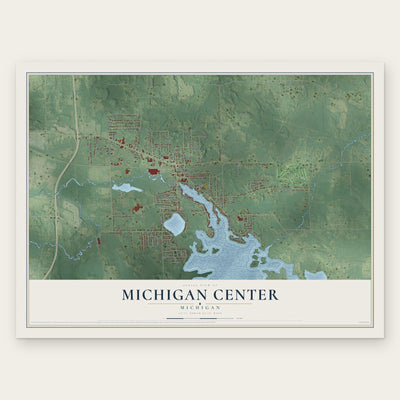 Michigan Center, Michigan map print, the full design