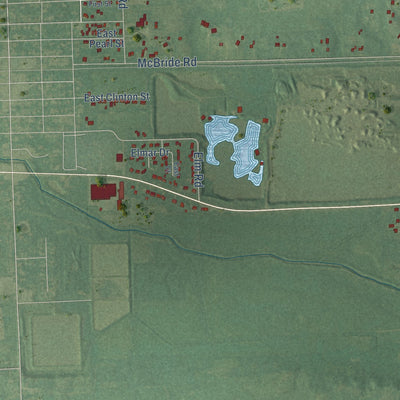 Close-up of the map of Middlebury, Michigan print showing street and building detail