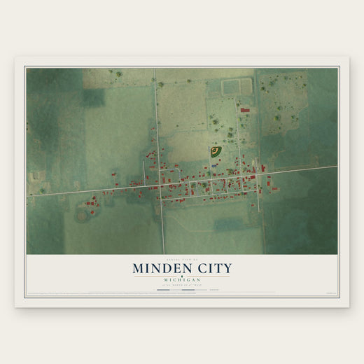 Minden City, Michigan map print, the full design