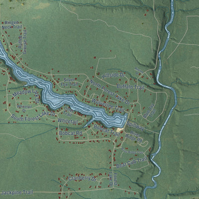 Close-up of the map of Moffatt, Michigan print showing street and building detail