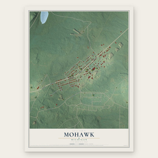 Mohawk, Michigan map print, the full design