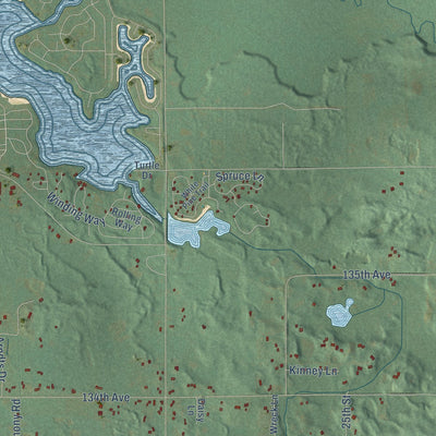 Close-up of the map of Monterey, Michigan print showing street and building detail