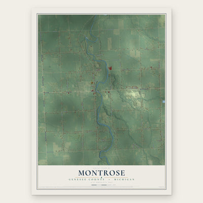 Montrose, Genesee County, Michigan map print, the full design
