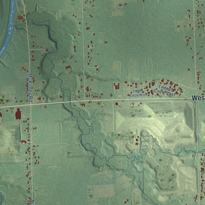 Close-up of the map of Montrose, Genesee County, Michigan print showing street and building detail