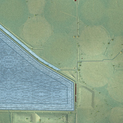 Close-up of the map of Moorland, Michigan print showing street and building detail