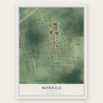Morrice, Michigan map print, the full design