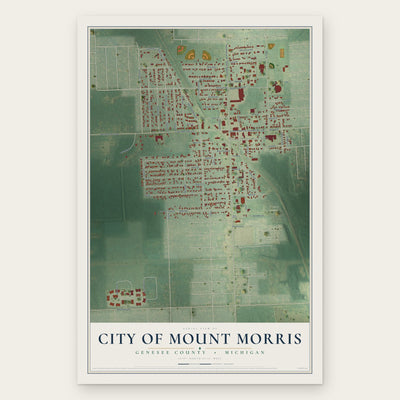 Mount Morris, Michigan map print, the full design