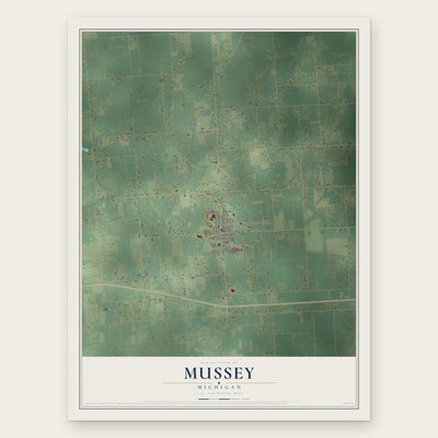 Mussey, Michigan map print, the full design