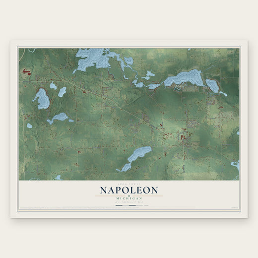Napoleon, Michigan map print, the full design