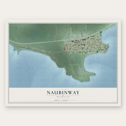 Naubinway, Michigan map print, the full design