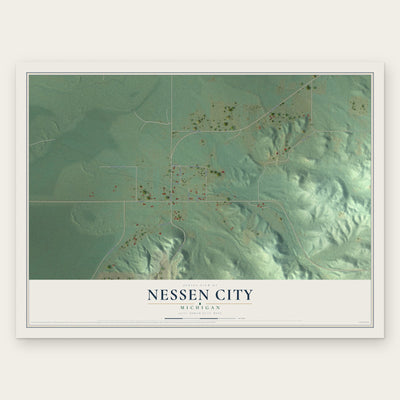 Nessen City, Michigan map print, the full design