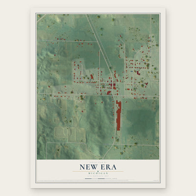 New Era, Michigan map print, the full design