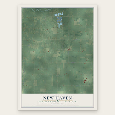 New Haven, Gratiot County, Michigan map print, the full design