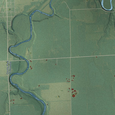 Close-up of the map of New Haven, Shiawassee County, Michigan print showing street and building detail