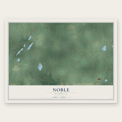 Noble, Michigan map print, the full design