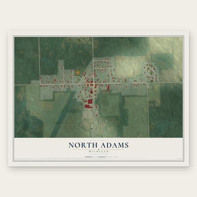 North Adams, Michigan map print, the full design