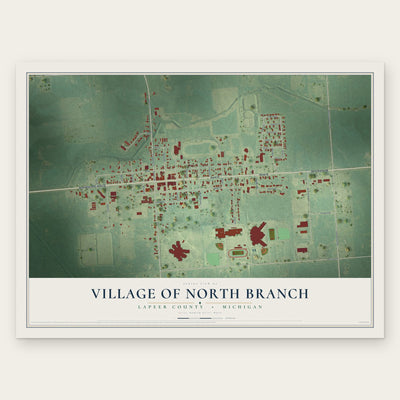 North Branch, Michigan map print, the full design