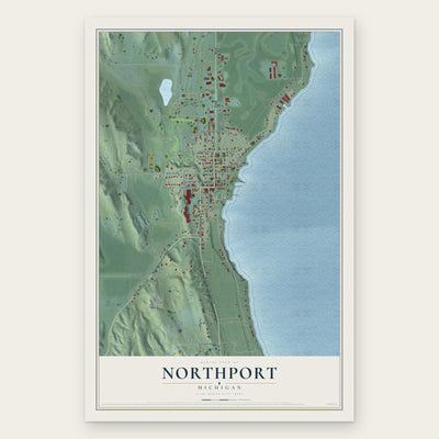 Northport, Michigan map print, the full design