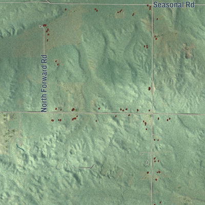 Close-up of the map of Norwich, Missaukee County, Michigan print showing street and building detail