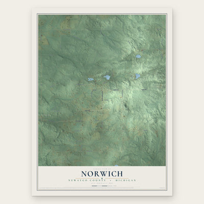 Norwich, Newaygo County, Michigan map print, the full design