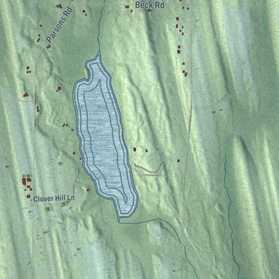 Close-up of the map of Norwood, Michigan print showing street and building detail