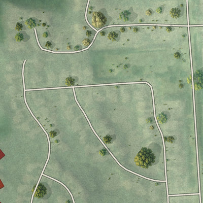 Close-up of the map of Novi, Oakland County, Michigan print showing street and building detail