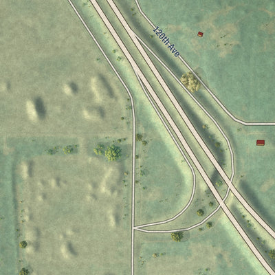 Close-up of the map of Nunica, Michigan print showing street and building detail