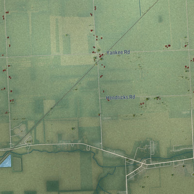 Close-up of the map of Ogden, Michigan print showing street and building detail