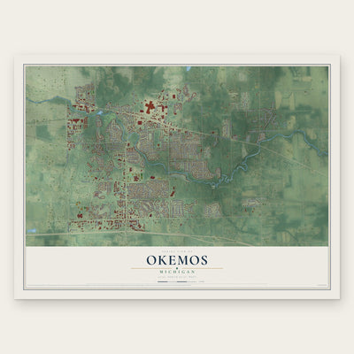 Okemos, Michigan map print, the full design