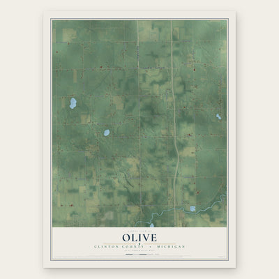 Olive, Clinton County, Michigan map print, the full design