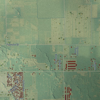 Close-up of the map of Olive, Ottawa County, Michigan print showing street and building detail