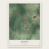 Olivet, Michigan map print, the full design