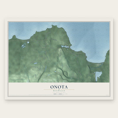 Onota, Michigan map print, the full design