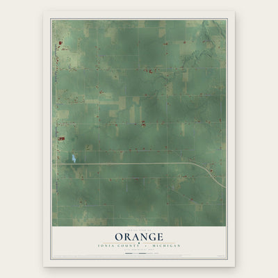 Orange, Ionia County, Michigan map print, the full design