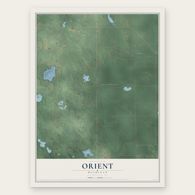 Orient, Michigan map print, the full design