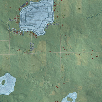 Close-up of the map of Orient, Michigan print showing street and building detail