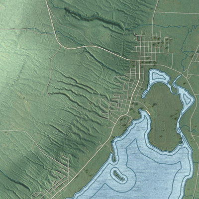Close-up of the map of Osceola, Houghton County, Michigan print showing street and building detail