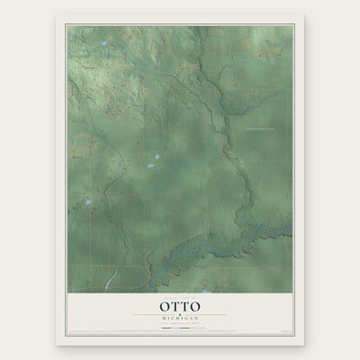 Otto, Michigan map print, the full design