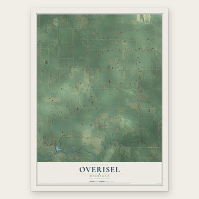 Overisel, Michigan map print, the full design