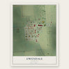 Owendale, Michigan map print, the full design
