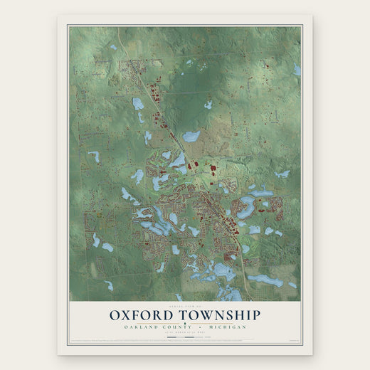 Oxford Township, Michigan map print, the full design