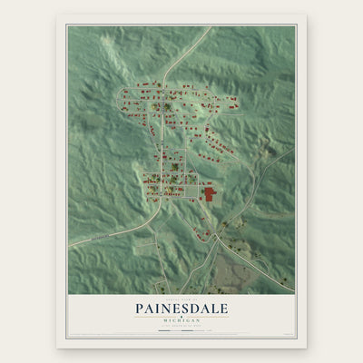 Painesdale, Michigan map print, the full design