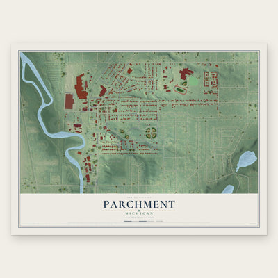 Parchment, Michigan map print, the full design