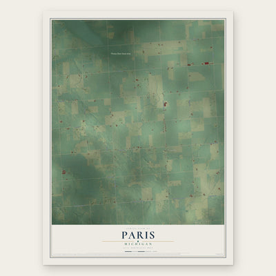 Paris, Michigan map print, the full design